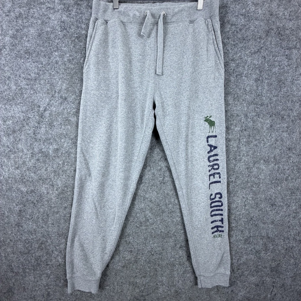 Cole Laurel South Maine Joggers Sweatpants Mens Medium Gray Fleece Lined Logo